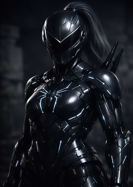 Futuristic Armored Female Warrior
