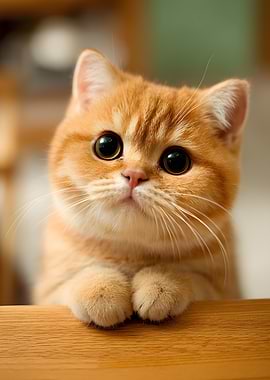 Cute Orange Kitten with Big Eyes