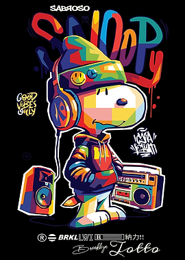 Snoopy Colorful Pop Art Wpap