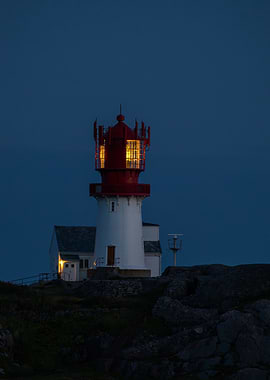 Lindesnes Lighthouse at Night