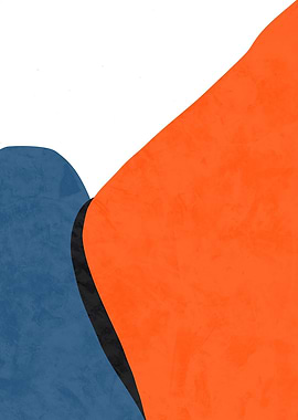 Abstract Orange and Blue Shapes