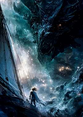 Dragon in Space Encounter on Ship