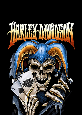 Harley-Davidson Skull Jester with Cards