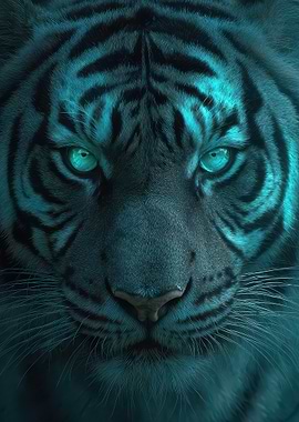 Blue Tiger Portrait