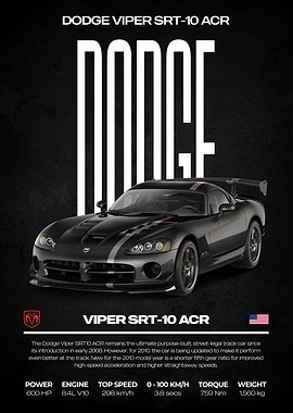 Dodge Viper SRT-10 ACR Poster