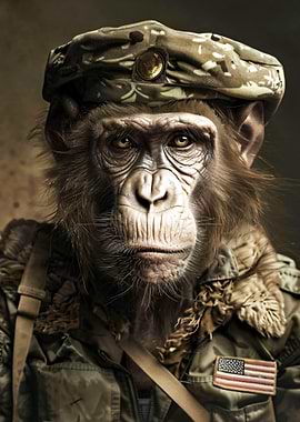 Military Monkey Portrait