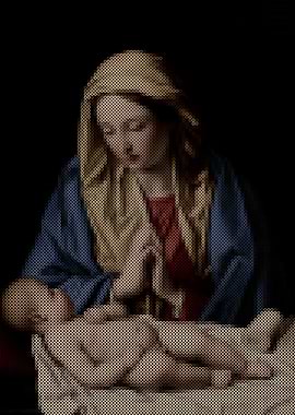 Mary worshiping the Child
