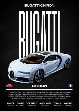 Bugatti Chiron Car Poster