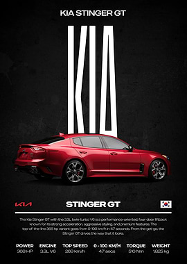 Kia Stinger GT Red Car