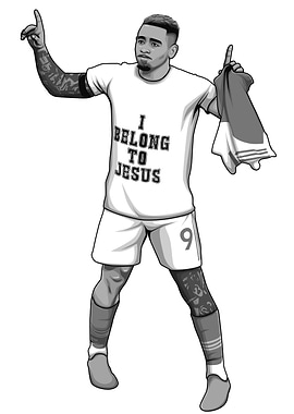Gabriel Jesus Black and White Version