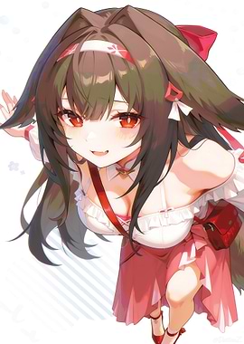 Anime Girl with Red Eyes