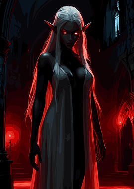 Dark Elf in Gothic Setting