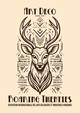 Art Deco Roaring Twenties Deer