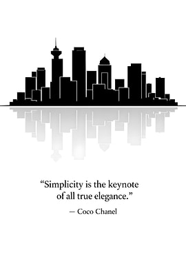 Black and White Cityscape with Quote