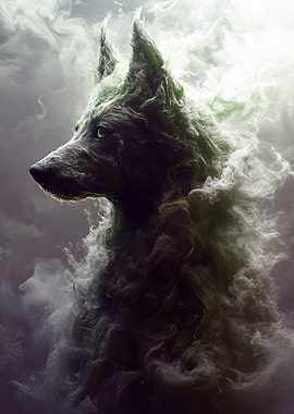 Ethereal Wolf in Smoke