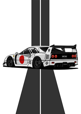 White Ferrari F40 LBWK