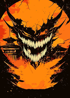 Demon with Japanese Architecture