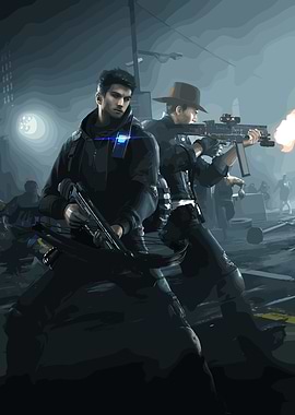 Action Scene with Armed Characters