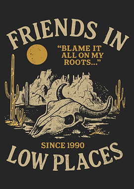 Desert Skull Poster, Vintage Western Wall Art, Cactus Mountains Retro Graphic Print