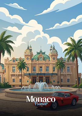 Monaco France Travel Poster
