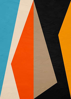 Abstract Geometric Color Block Art