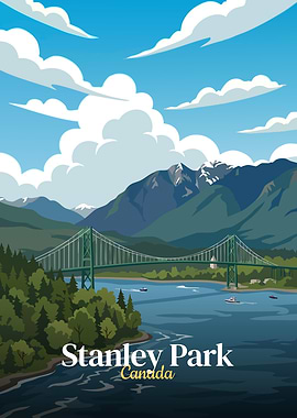 Stanley Park, Canada Travel Poster