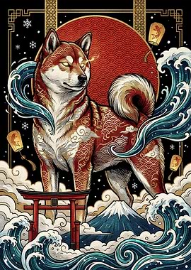 Shiba Inu Japanese Art