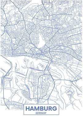 Hamburg, Germany City Map