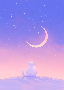 Moon And Sun: cat Sun gazing at the moon