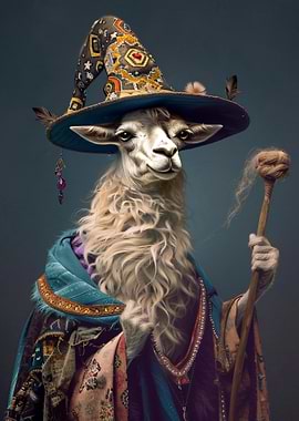 Llama Wizard Portrait