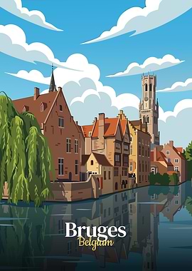 Bruges, Belgium Travel Poster