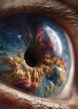 Eye with Galaxy Iris