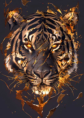 Golden Tiger Portrait