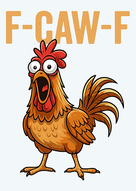 Funny Chicken Cartoon Poster, Humorous Farm Animal Wall Art, Cute Chicken Illustration Print