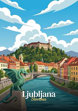 Ljubljana, Slovenia Travel Poster