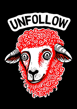 Unfollow Sheep Illustration