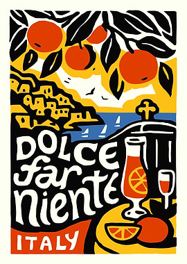 Dolce Far Niente Italy Travel Poster