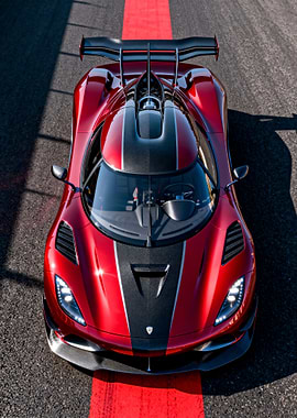 Red Koenigsegg Jesko Absolut Top View