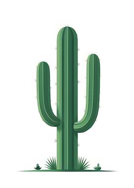 Stylized Green Cactus Illustration