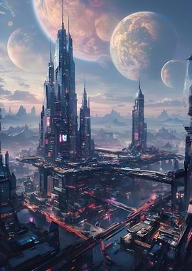Futuristic Space City
