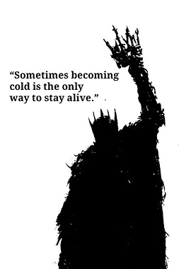 Dark Figure with Crown and Quote