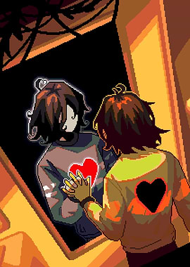 Kris looking in the mirror