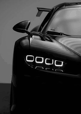 Sleek Black Sports Car Close-Up