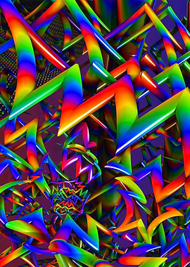 Rainbow Abstract Geometric Shapes