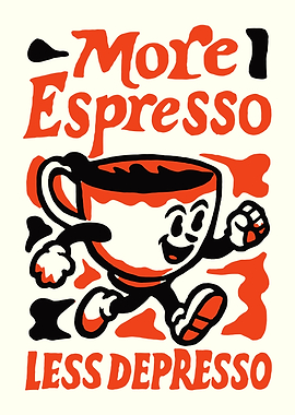 More Espresso Less Depresso Cartoon