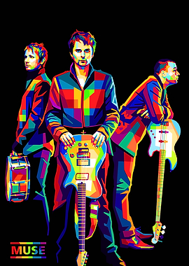 Muse band colorful pop art poster