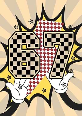 Retro 6 7 with Checkered Pattern