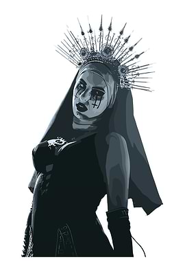 Dark Nun with Cross Makeup
