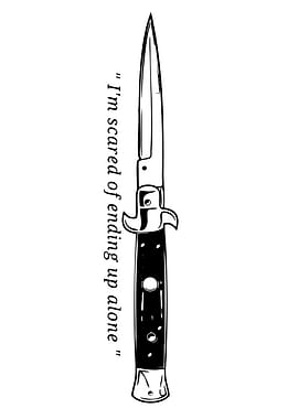 Switchblade with Text: 'I'm Scared'