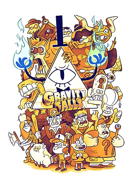 Gravity Falls Cartoon Character Collage